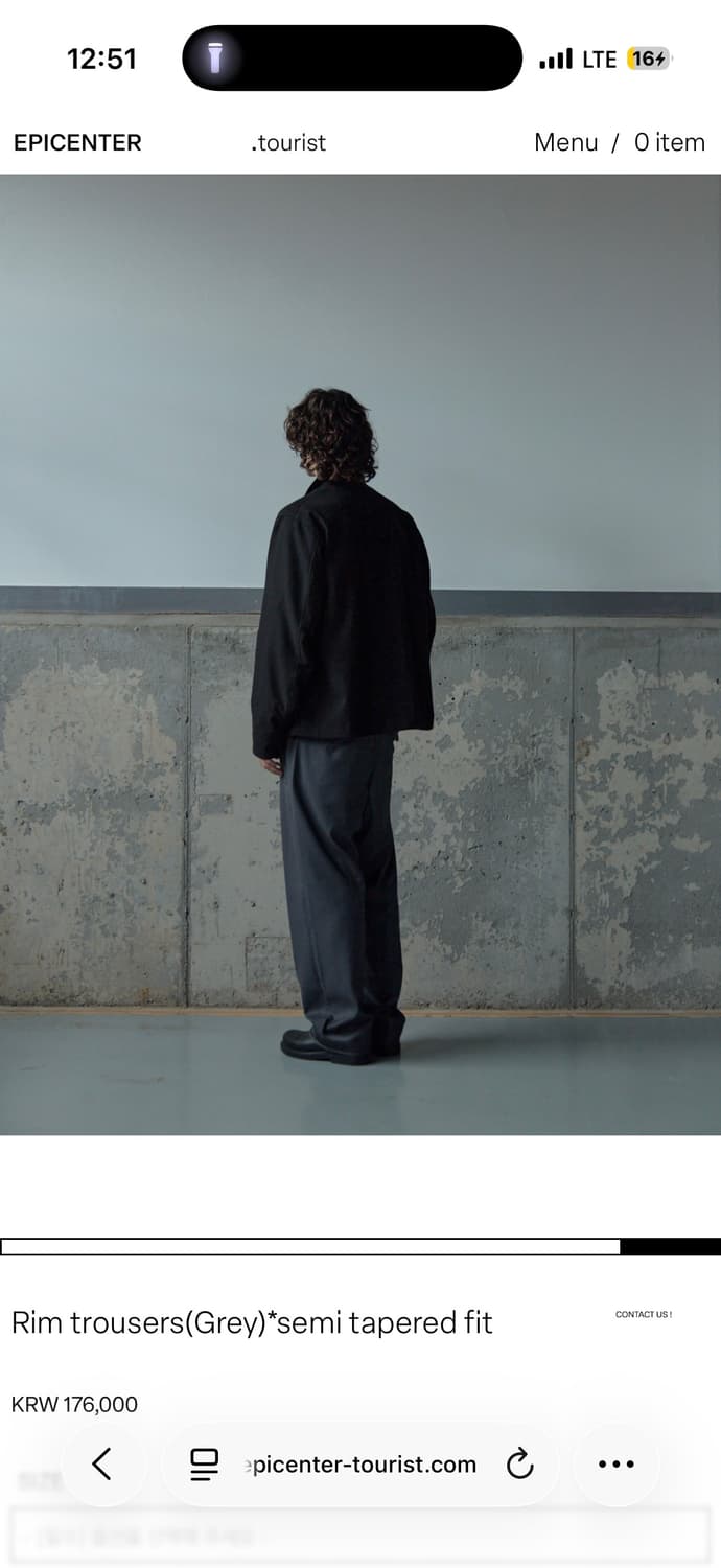 Rim trousers(Grey)*semi tapered fit (L) 상품이미지2