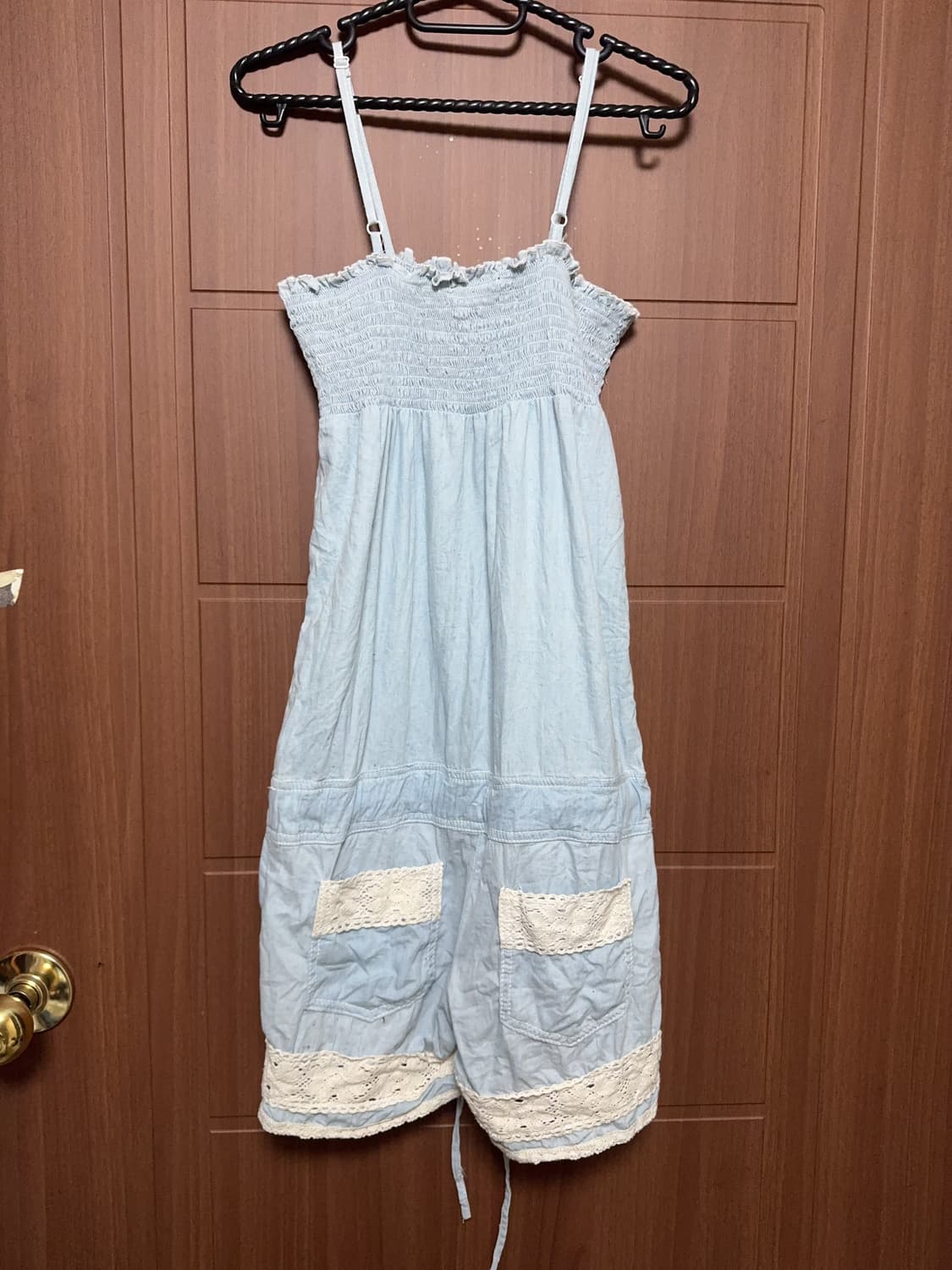 모리걸 하구미 헤이세이 일본 빈티지 점프수트 레이스 눈꽃 도트 이너티 상품이미지6