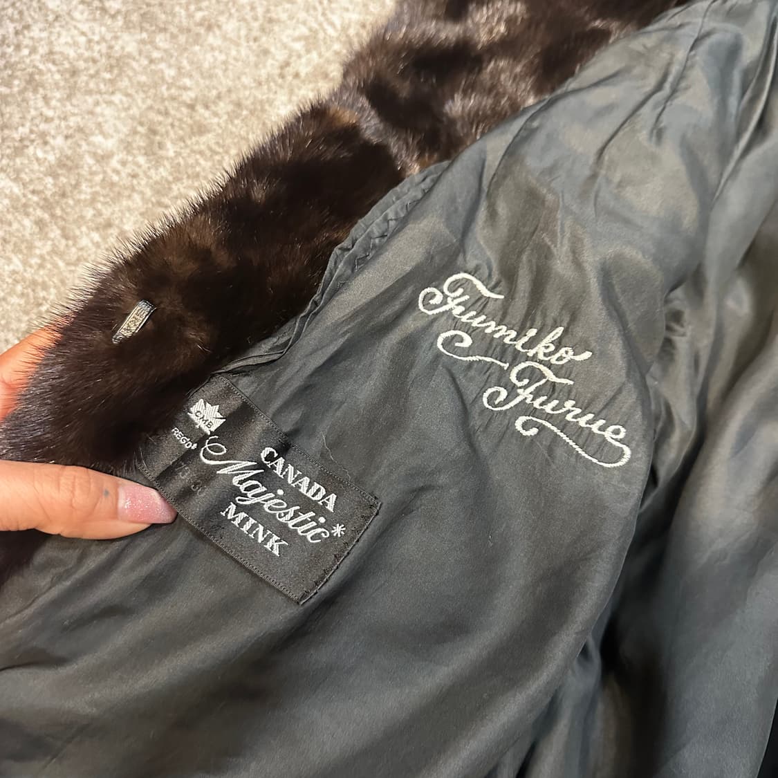 캐나다 빈티지 블랙브러운 사가밍크 퍼자켓M 상품이미지3