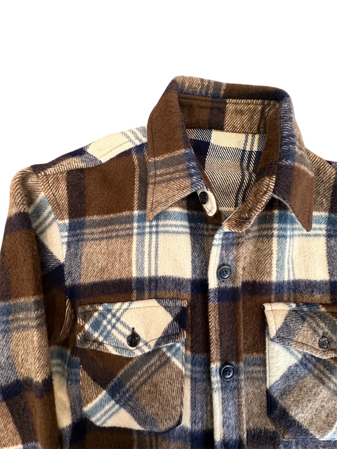브라운  체크 자켓 상품이미지3