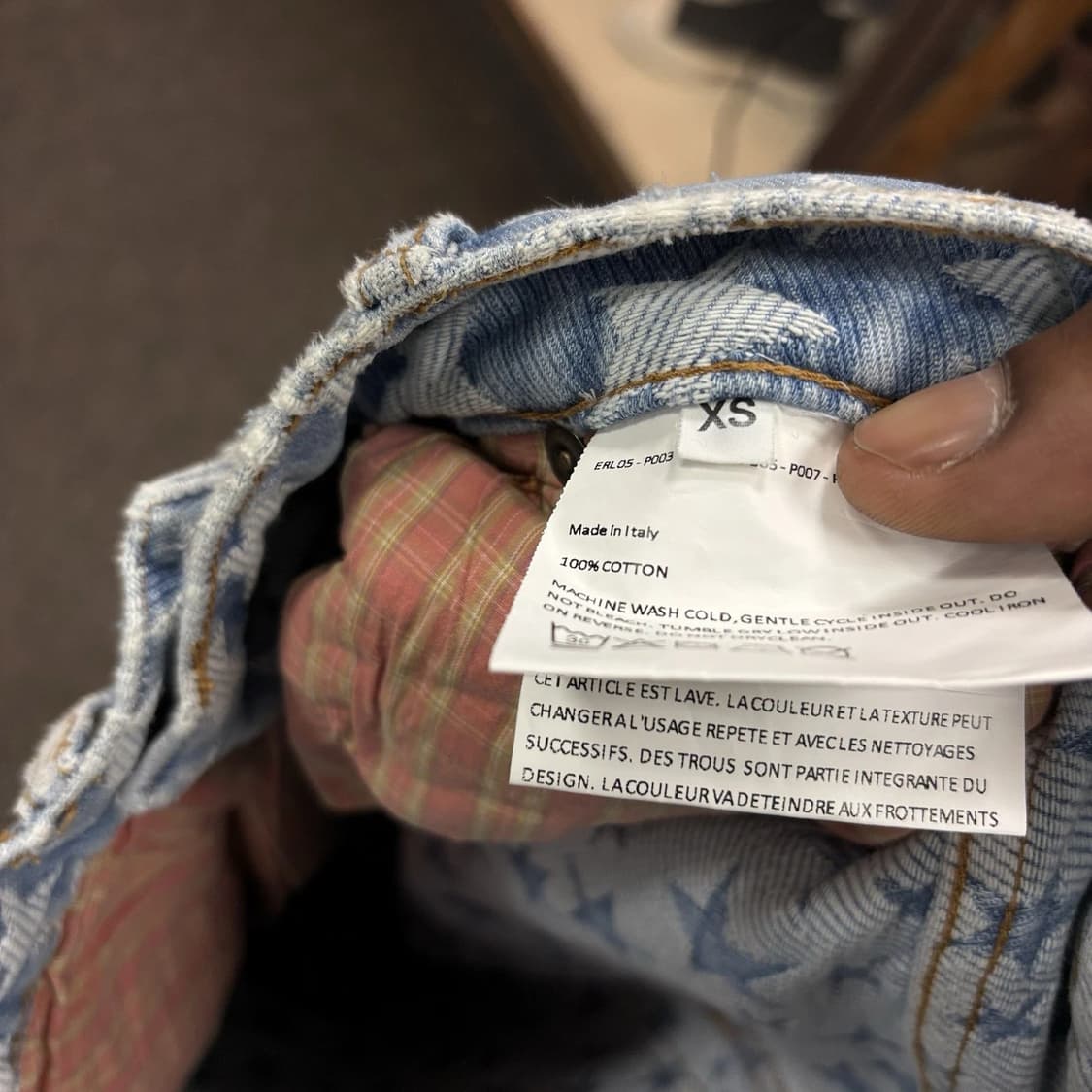 ERL 이알엘 스타 자카드 데님 팬츠 라이트 블루 상품이미지4