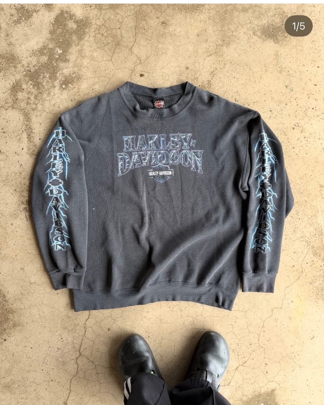 90s harley lightning sweat(4g seller) 상품이미지2
