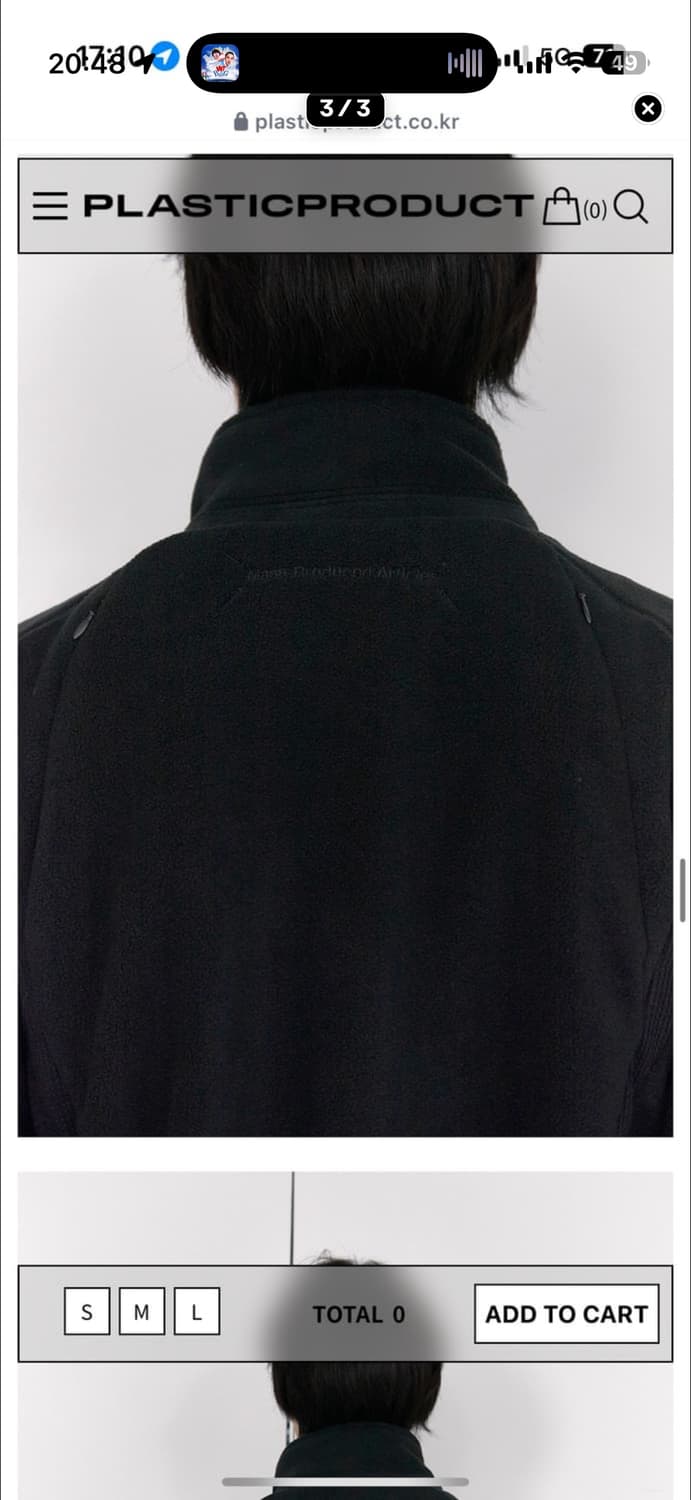 S) 플라스틱프로덕트 플리스 후리스 자켓 블랙 상품이미지3
