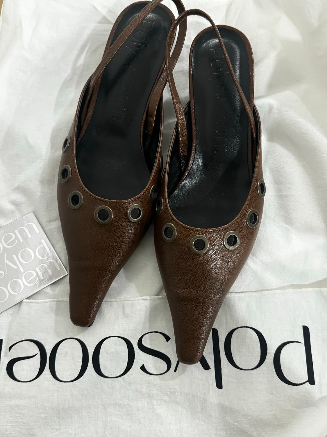 Polysooem_폴리수엠 슬링백 힐_ 브라운 상품이미지1