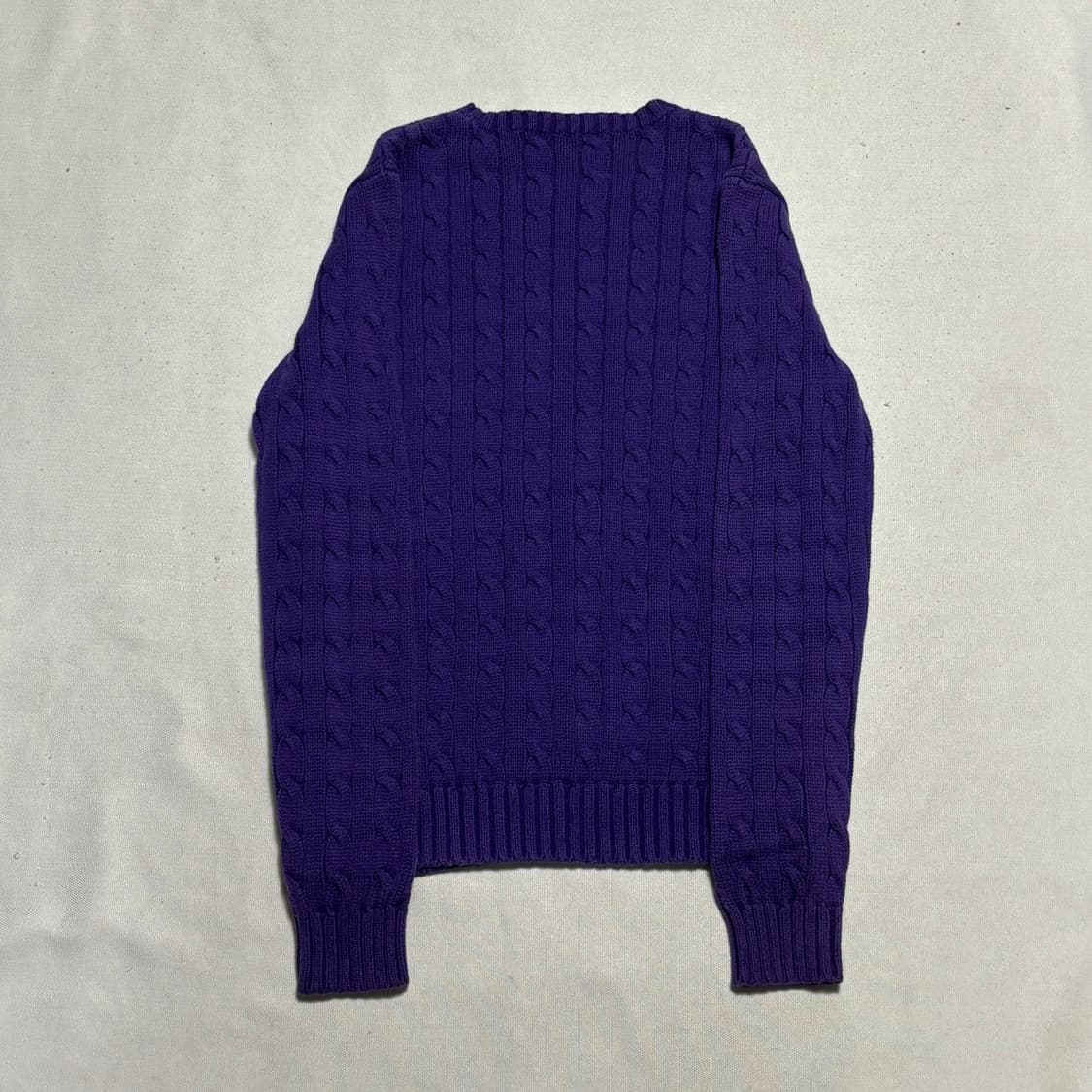 M 폴로랄프로렌 여성용 퍼플 케이블 니트  상품이미지3