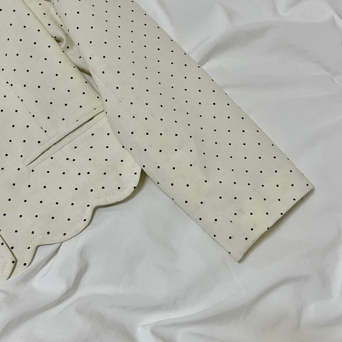 빈티지 ) 물결도트 화이트자켓 상품이미지3