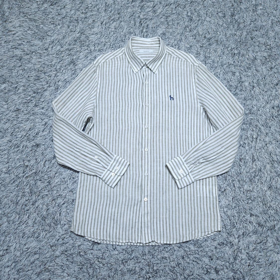 헤지스)95 남자 린넨셔츠 스트라이프 마남방 / 왕눈이샵 상품이미지1