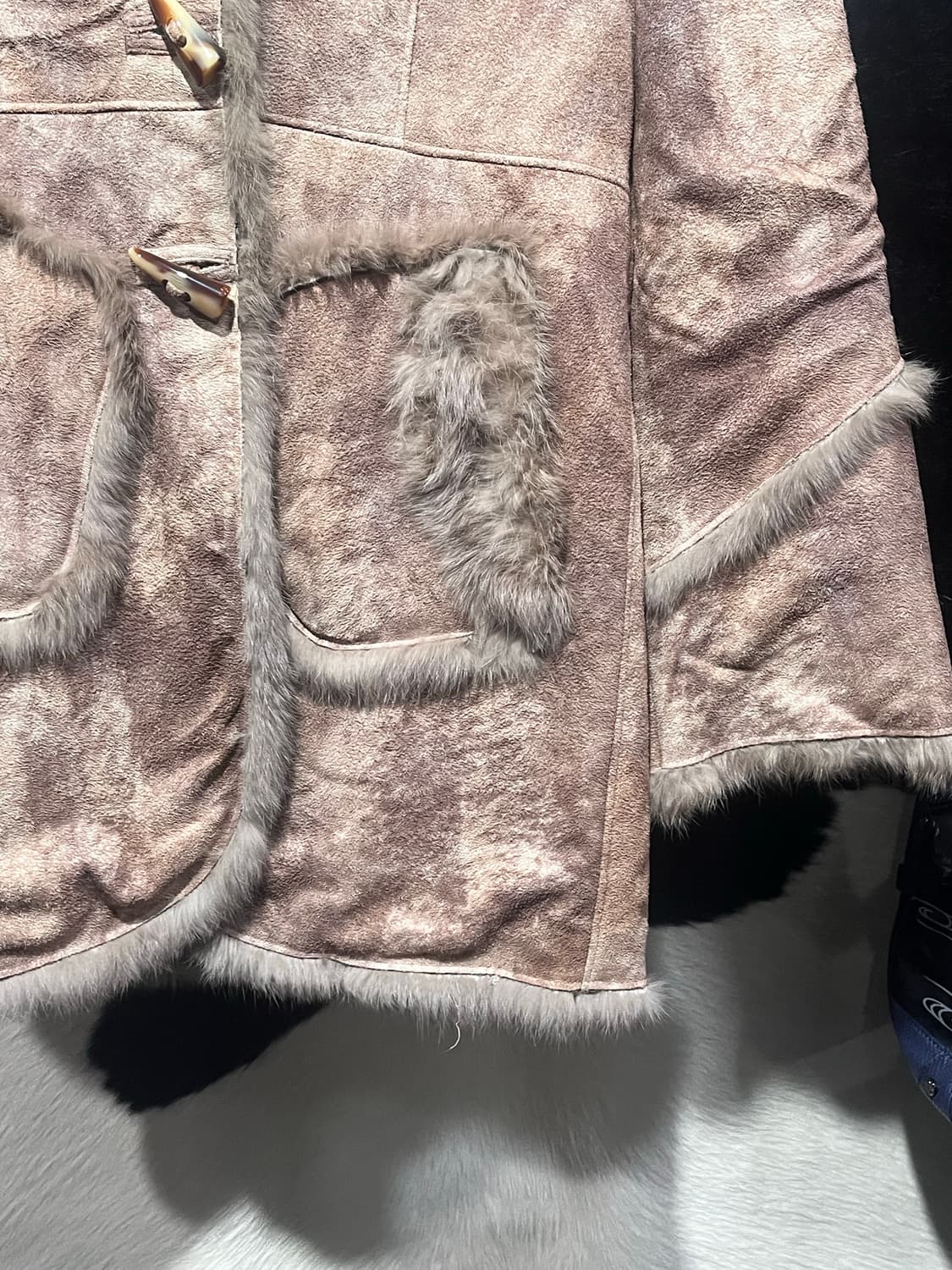 빈티지 상아 포인트 퍼 카라 무스탕 상품이미지6