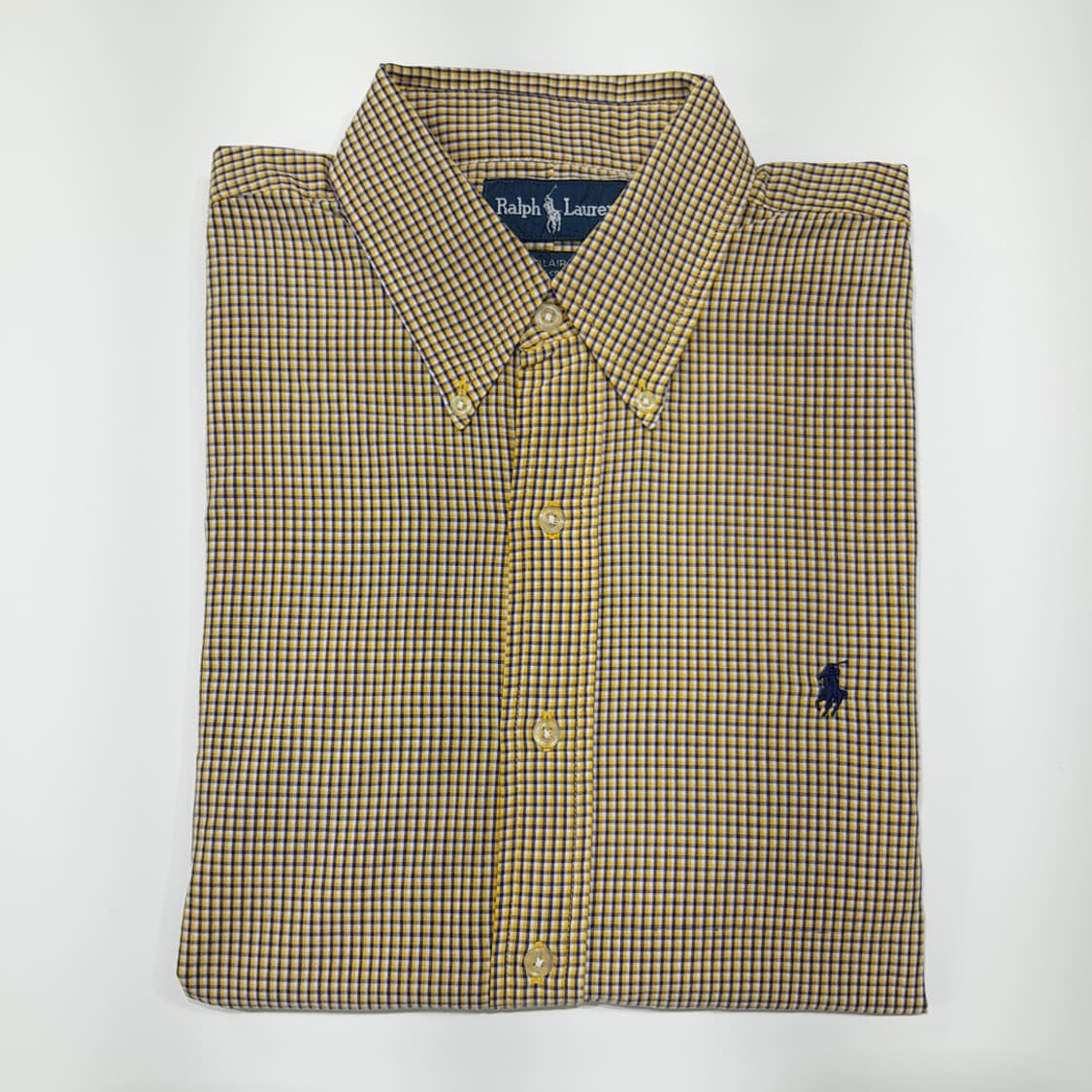 CK045 M 폴로 90s 옐로우네이비 마이크로체크 반팔 셔츠 남방 상품이미지7