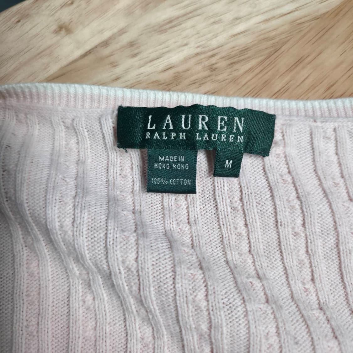 Lauren Ralph Lauren 핑크 V넥 니트 M (데일리) 상품이미지4