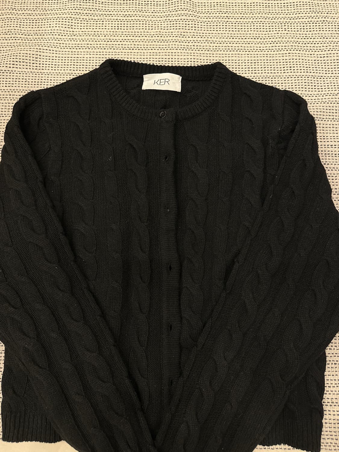 케르 코리 케이블 니트 가디건_에보니 블랙 (W) 상품이미지3