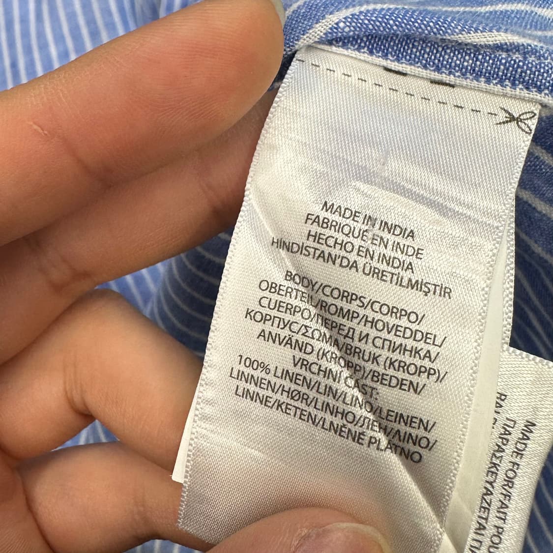 XS 폴로랄프로렌 클래식핏 린넨 스트라이프 셔츠 상품이미지6