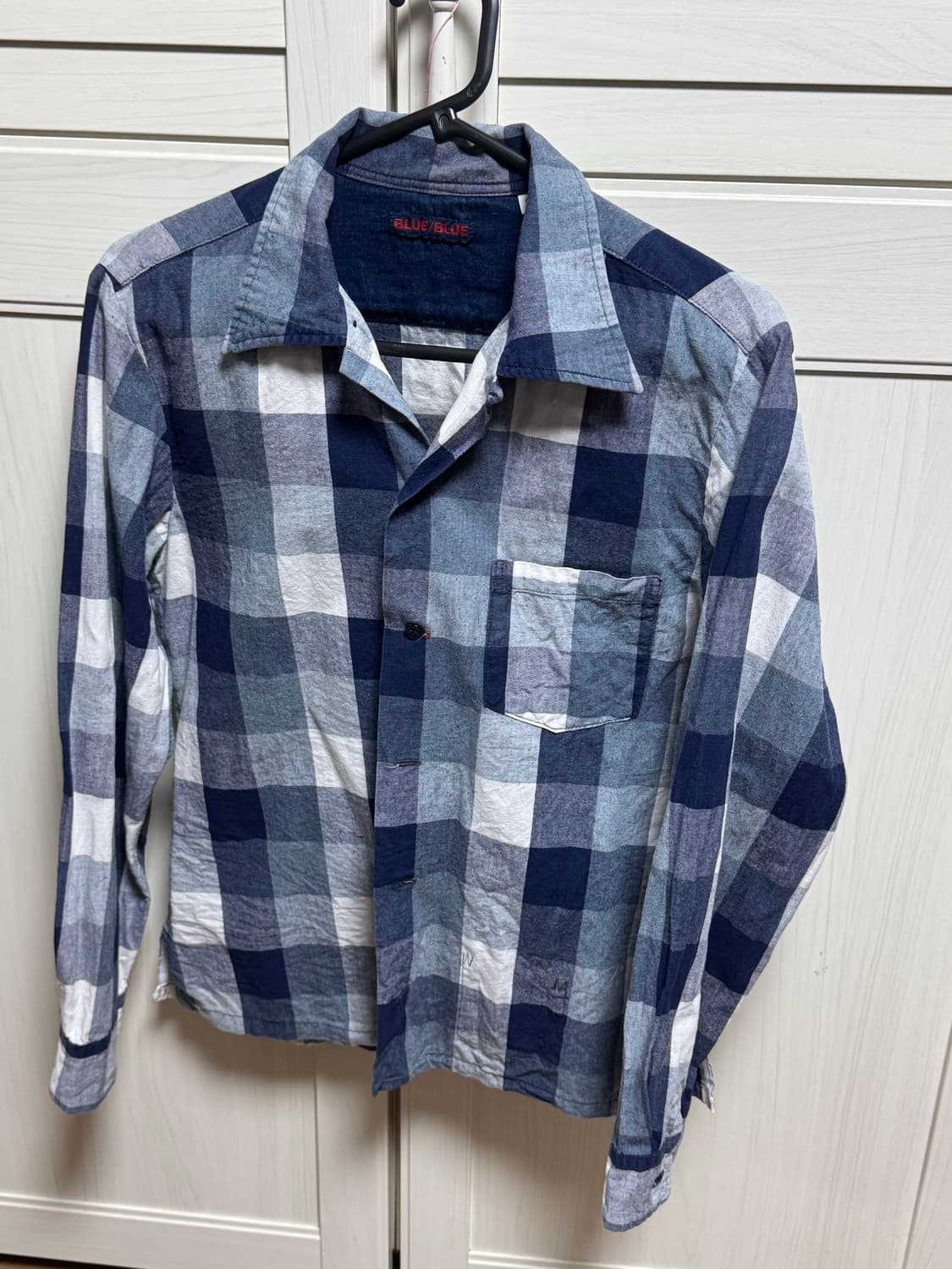 Blue blue 오픈카라 셔츠 상품이미지1