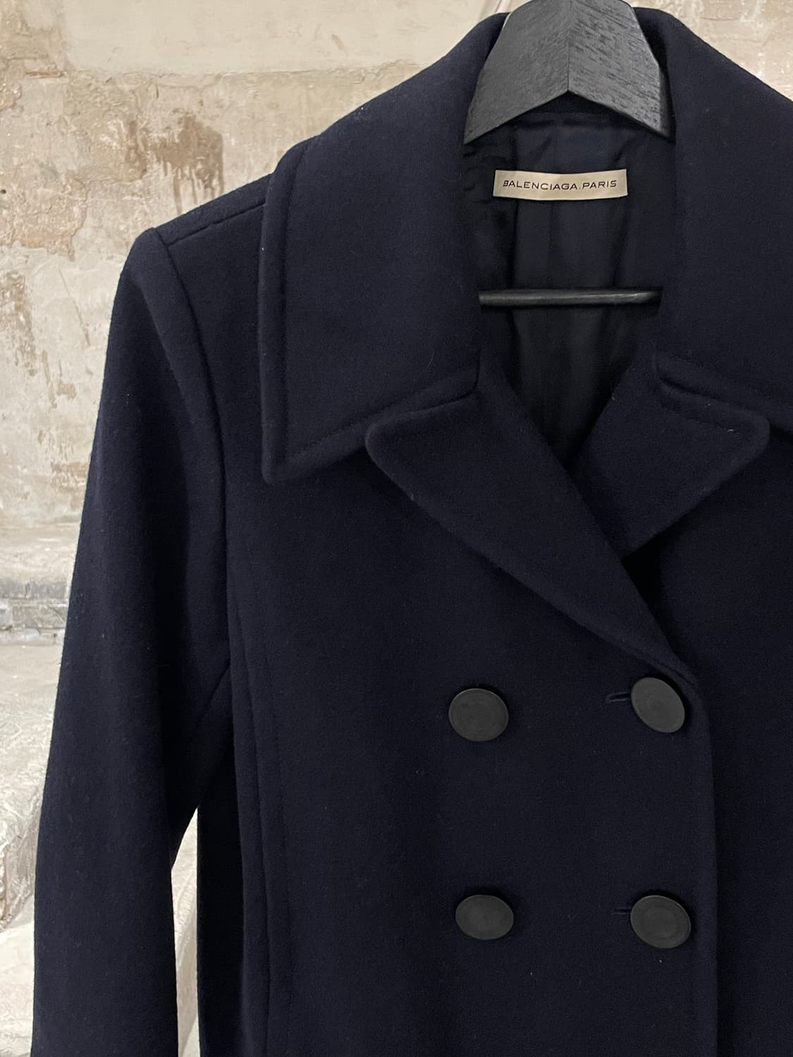 발렌시아가 다크 네이비 더블 브레스티드 울 피코트 상품이미지2