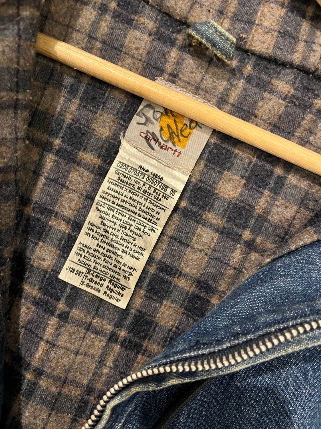 빈티지 칼하트 데님 후디자켓 상품이미지3
