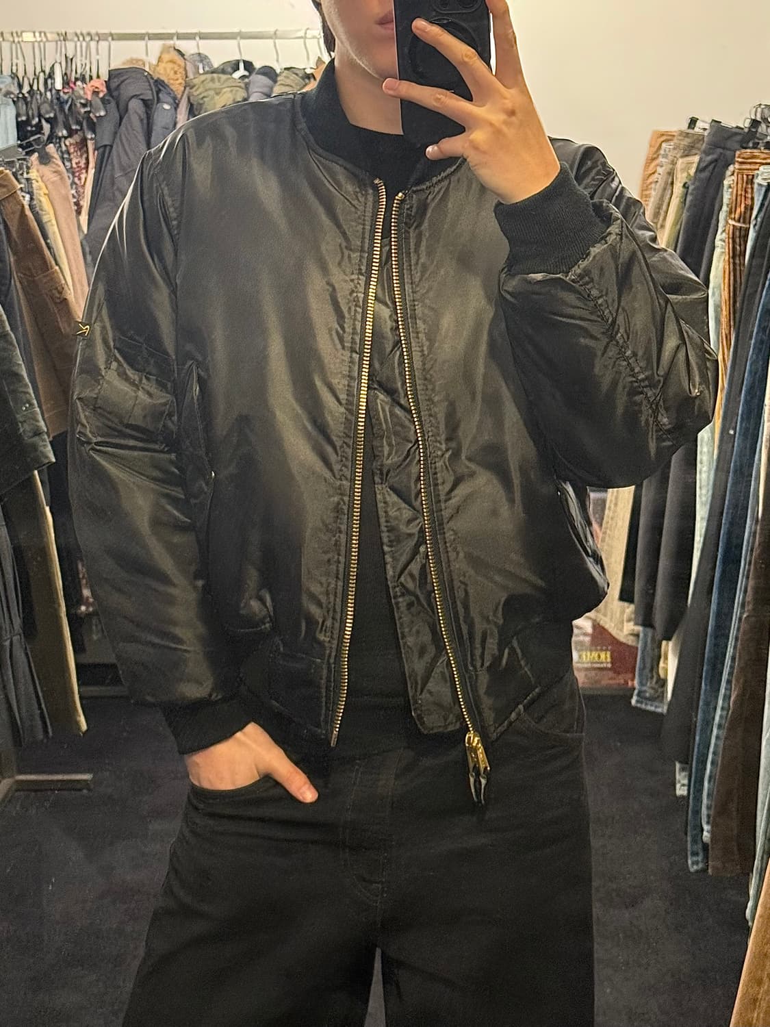 로스코 항공점퍼 블루종 봄버 블랙 XS 리버시블 ma1 ma-1 플라이트 상품이미지1