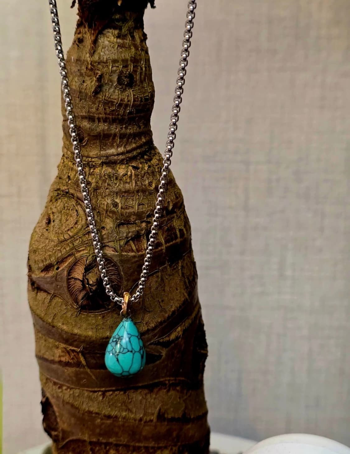 3크로스 물방울 터키석포인트 / 줄 써지컬60cm 목 걸이 상품이미지2