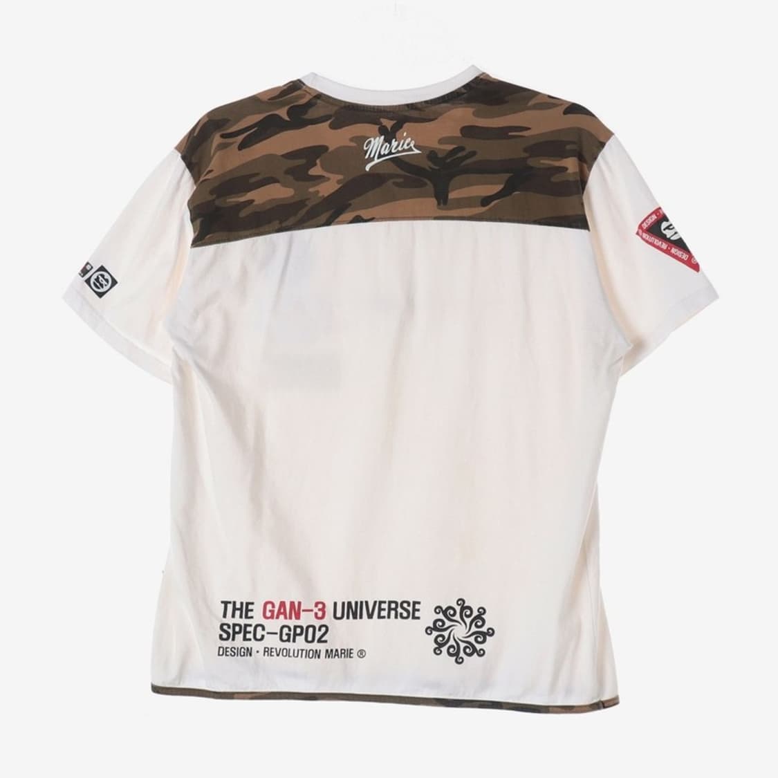 간쓰리 바이 마리 카모 숄더 그래픽 티셔츠 3XL 상품이미지2