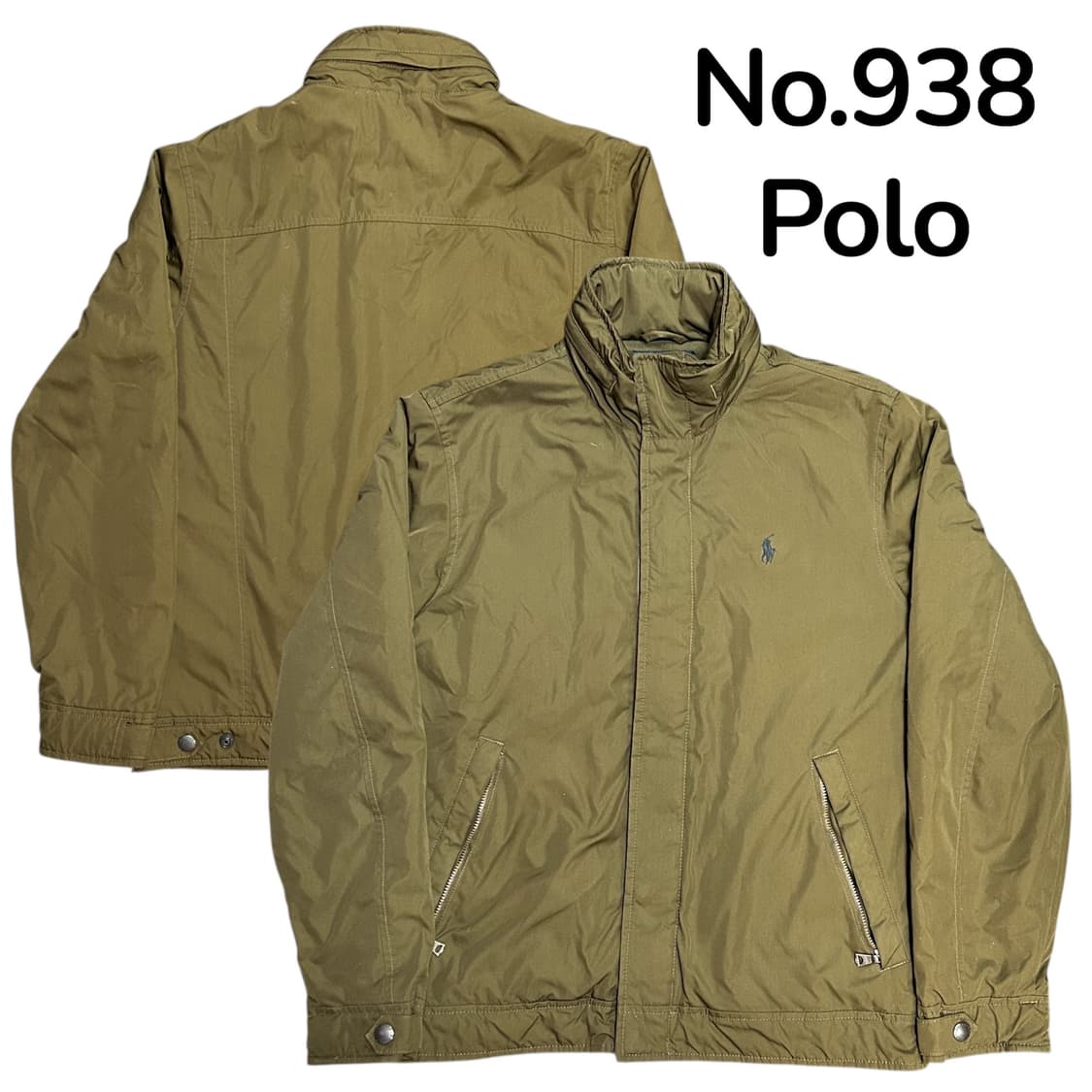 폴로 랄프로렌 카키 올리브 그린 폴리쉘 헤링턴 블루종 자켓 S 상품이미지1