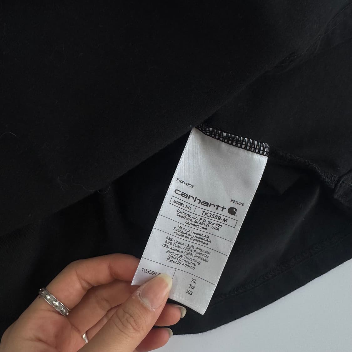 Carhartt 칼하트 원포켓 블랙 반팔 카라티 상품이미지6
