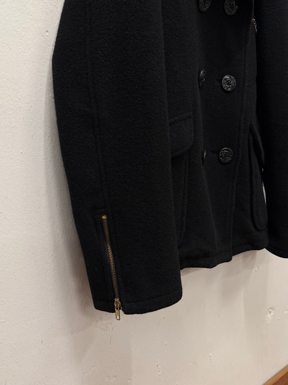L) Ciaopanic Black Wool Pea Coat 상품이미지3