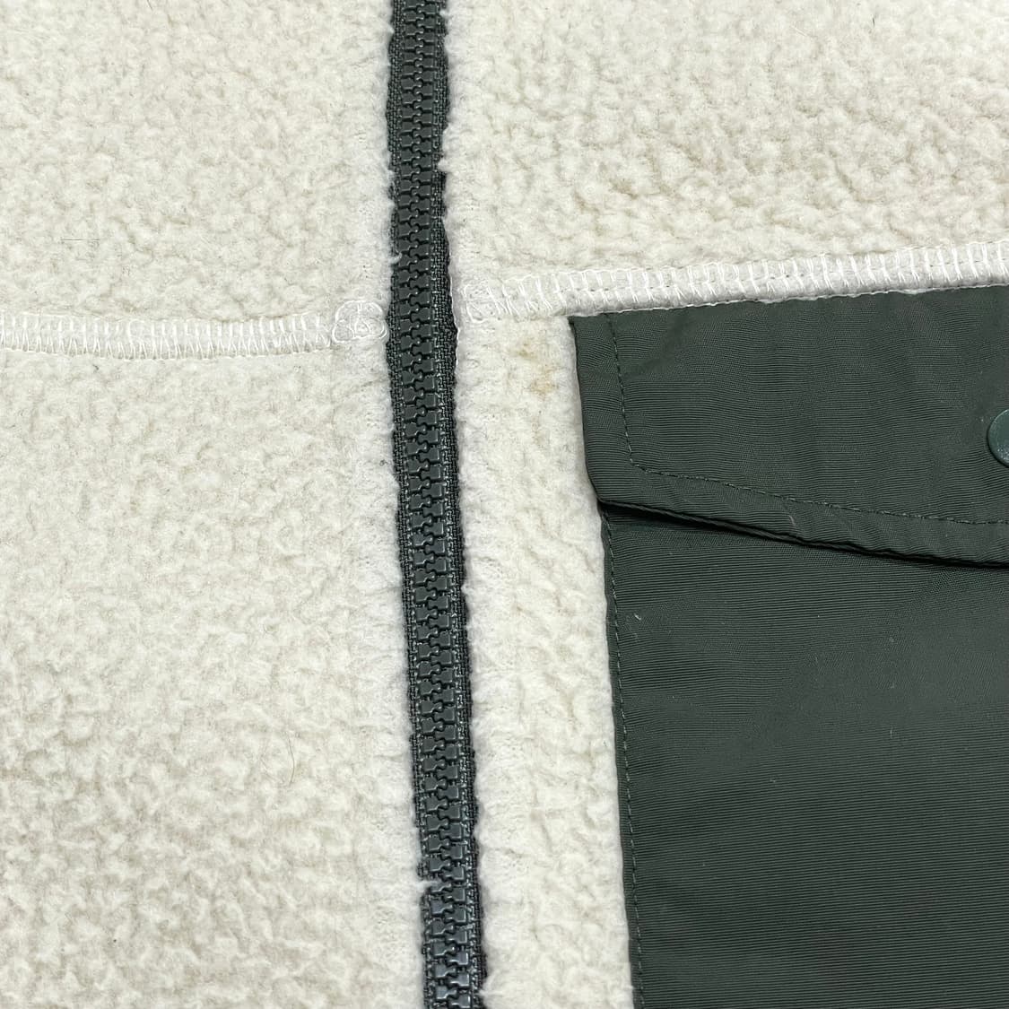 디키즈 카키 배색 베이지 플리스 집업자켓 여성S 상품이미지5