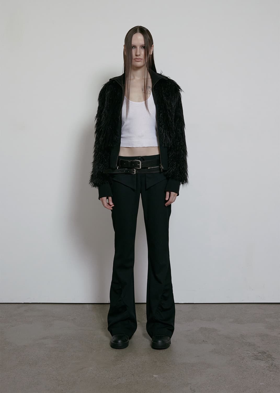 [무배] 보헤미안 서울 하이넥 퍼 집업 자켓 블랙 상품이미지2