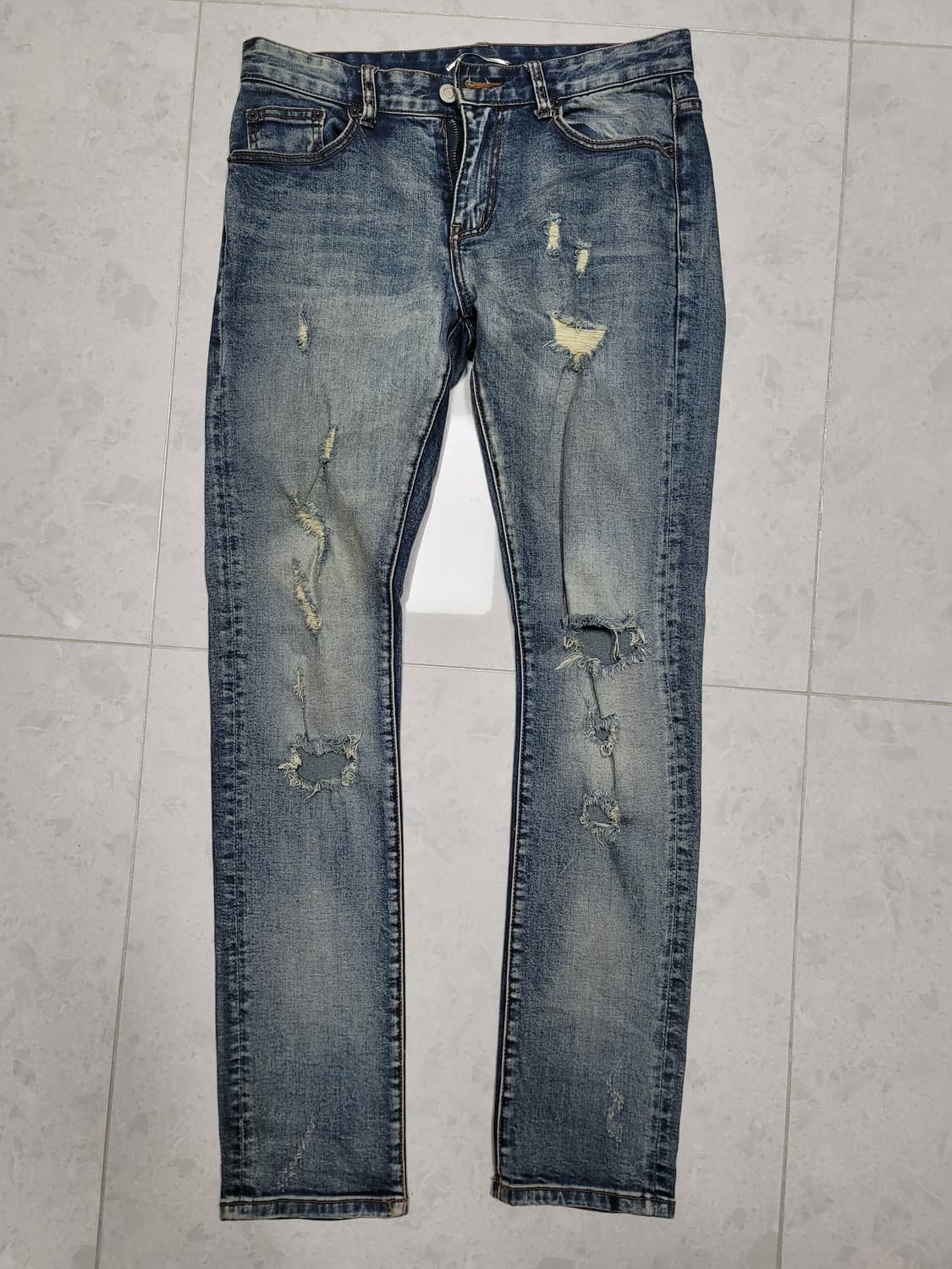 입생로랑 데미지드 데님 청바지 허리단면43 기장105 상태굿 상품이미지1