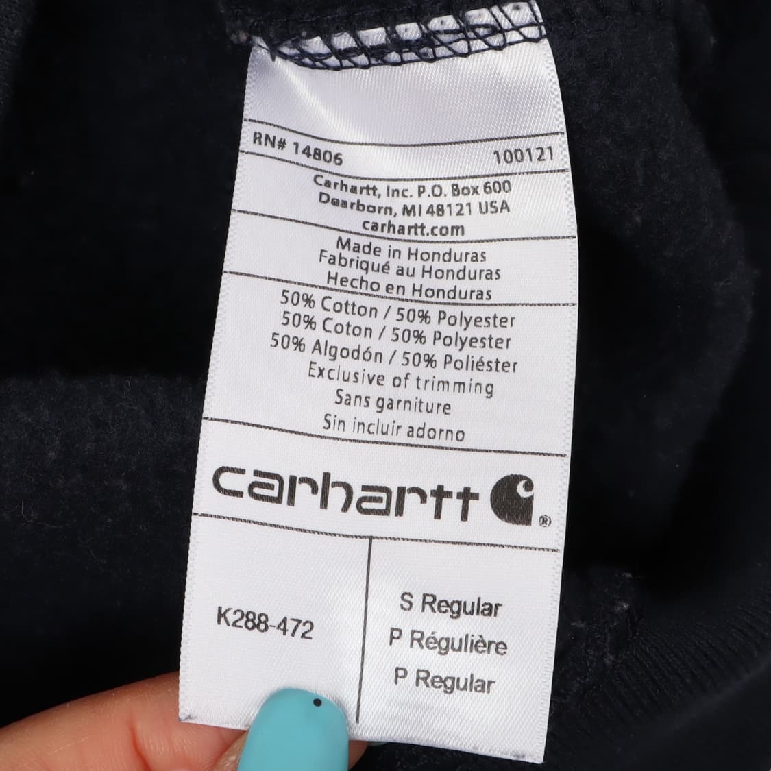 칼하트 k288 네이비 코튼 후드티 상품이미지9