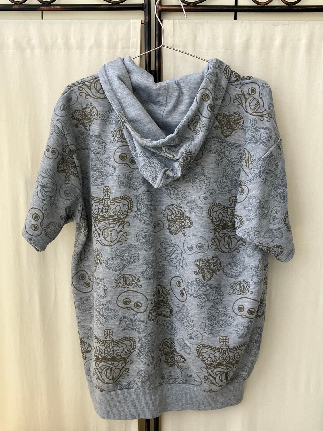 gray oriental half sleeve hoodie 상품이미지5