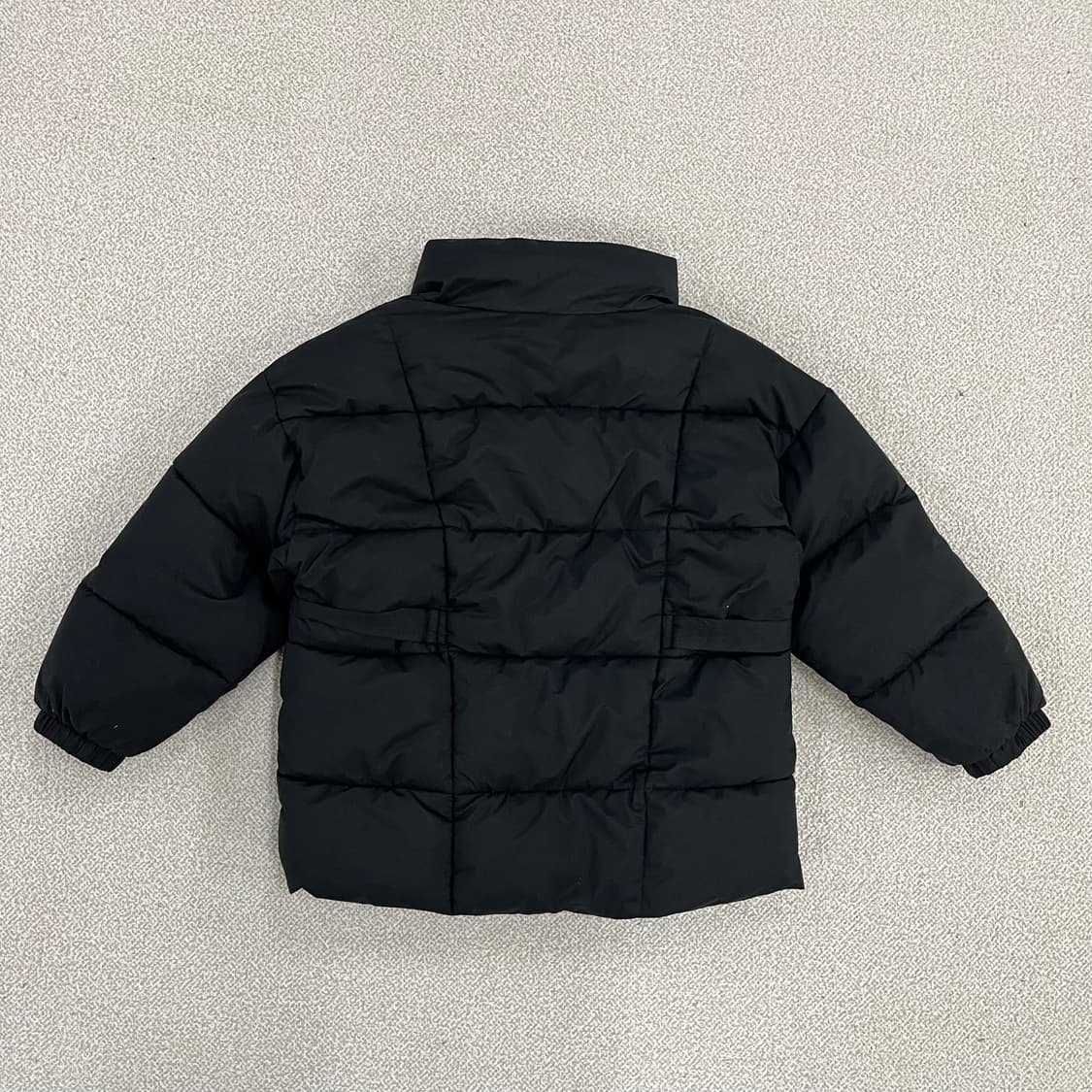 [120] 고급 삼각로고 키즈 유아동 숏패딩 블랙 자켓 0112M1 상품이미지5