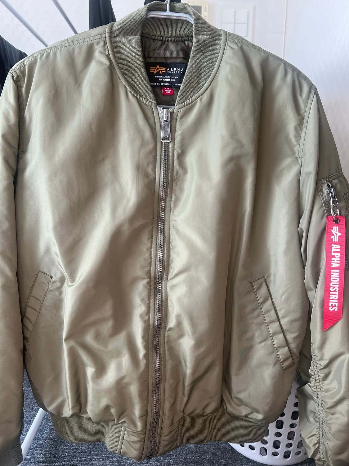 알파인더스트리 MA-1 옥스포드 플라이트 자켓 OG-107 그린 L 상품이미지1