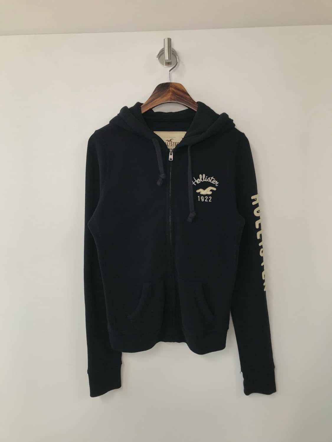 홀리스터 y2k 와투케 네이비 딱붙 후드집업 상품이미지2