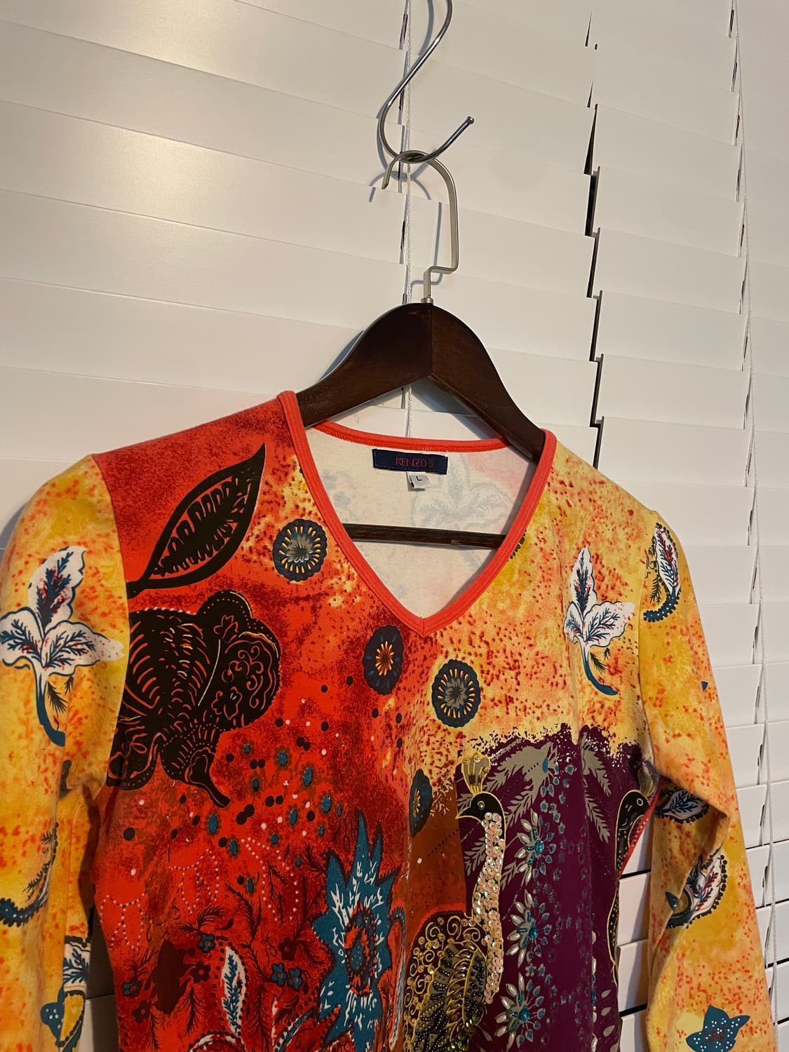 겐조 화공버드 브이넥 탑 상품이미지5