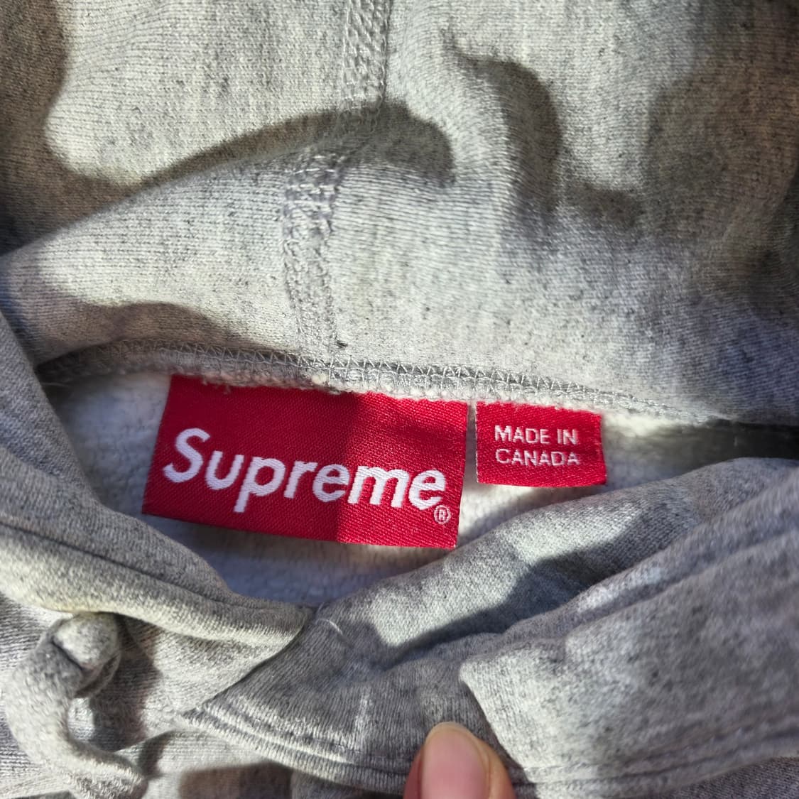 [M]슈프림 레드 박스로고 후드티 그레이 상품이미지3
