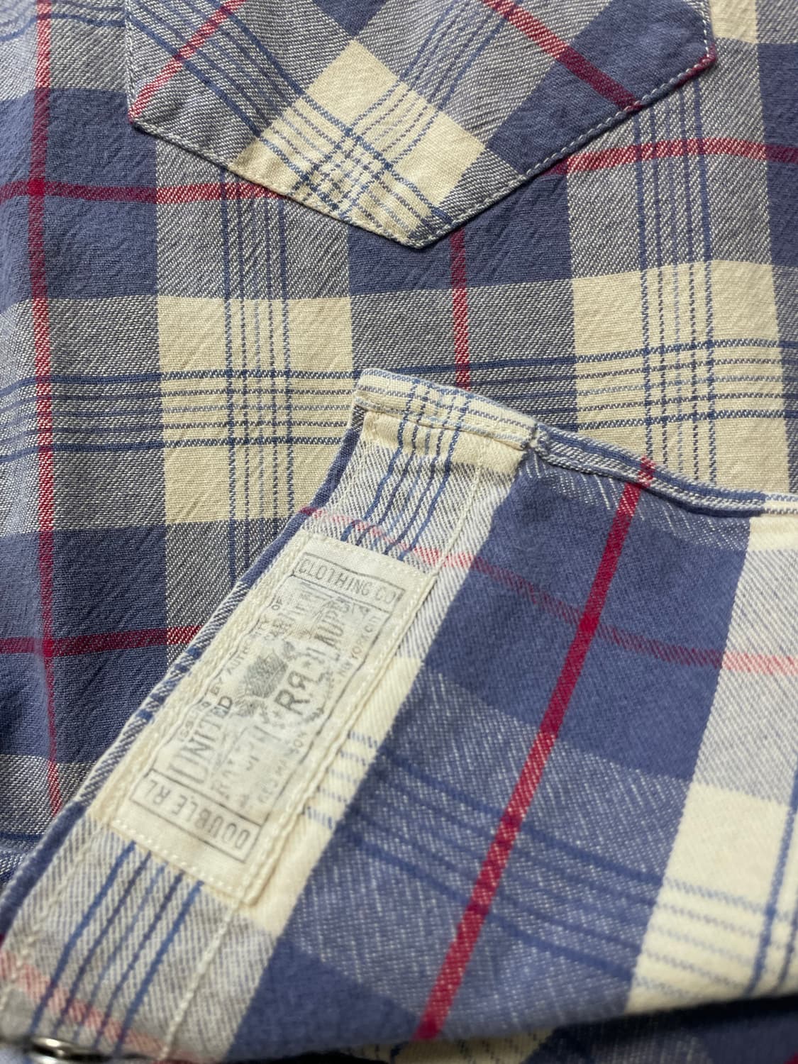 RRL 블루 체크 웨스턴 셔츠(M) 상품이미지6