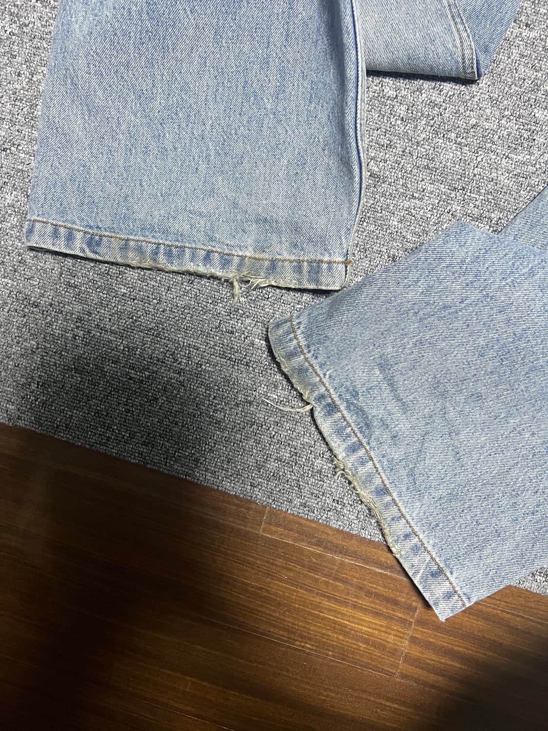 쿠어 워시드 세미 플레어 팬츠(L) 상품이미지6