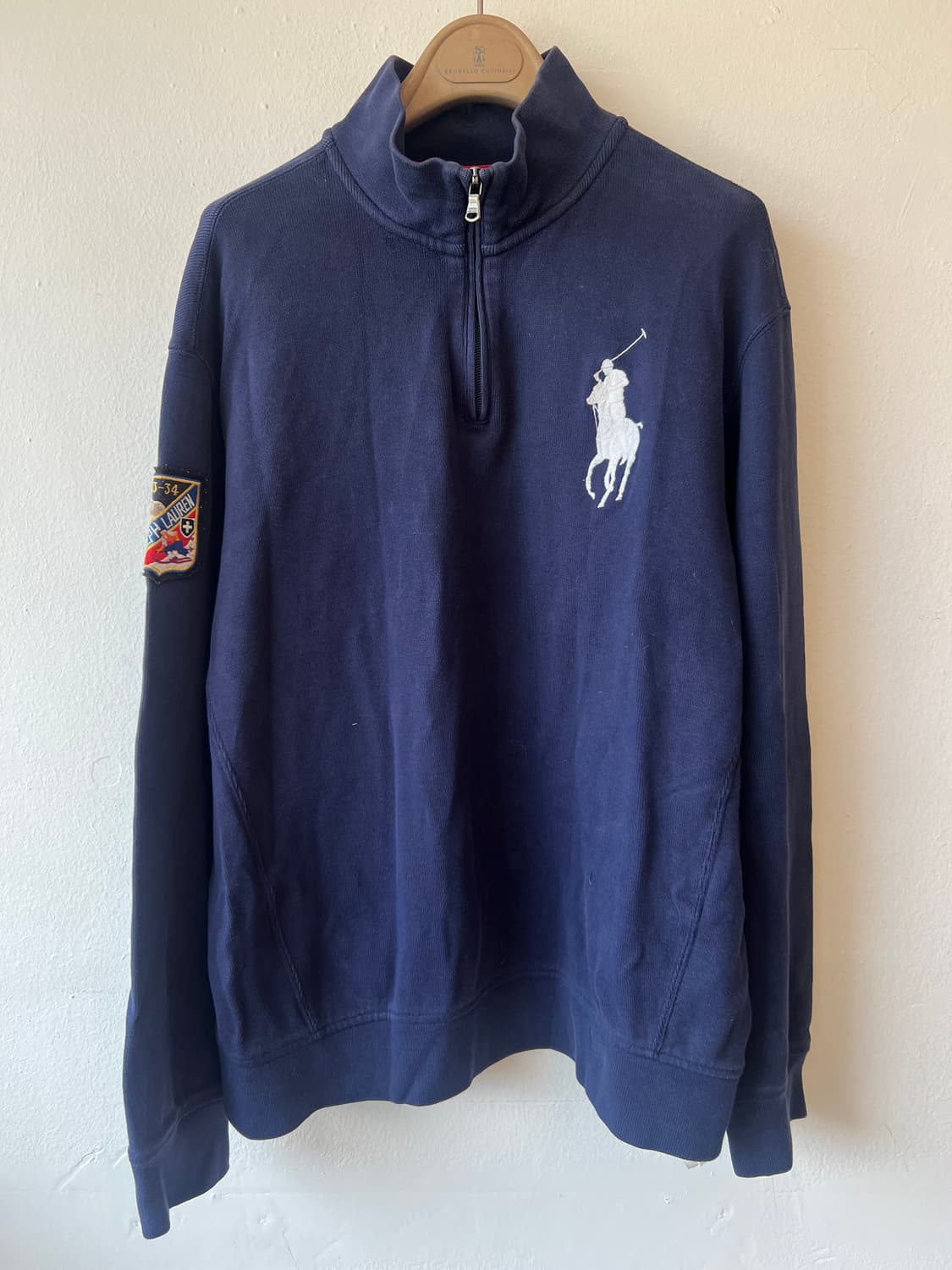 폴로랄프로렌 남성 네이비 빅포니 반집업티셔츠 긴팔티셔츠 상품이미지2