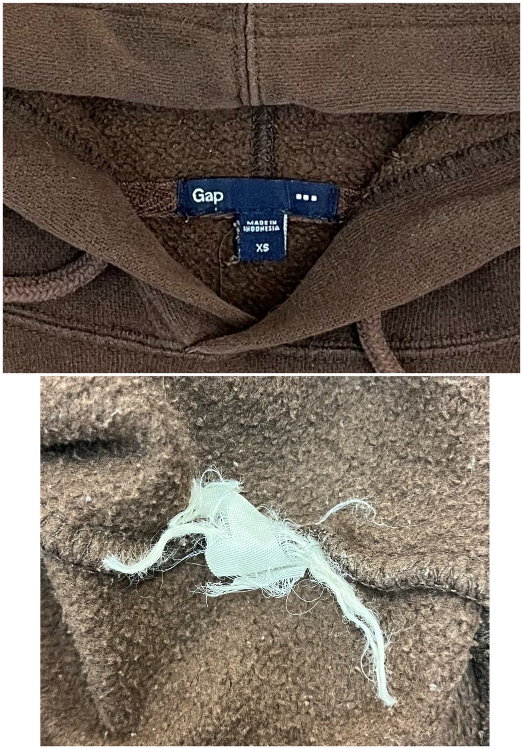 갭 후드티 브라운 XS #csz2394 상품이미지4