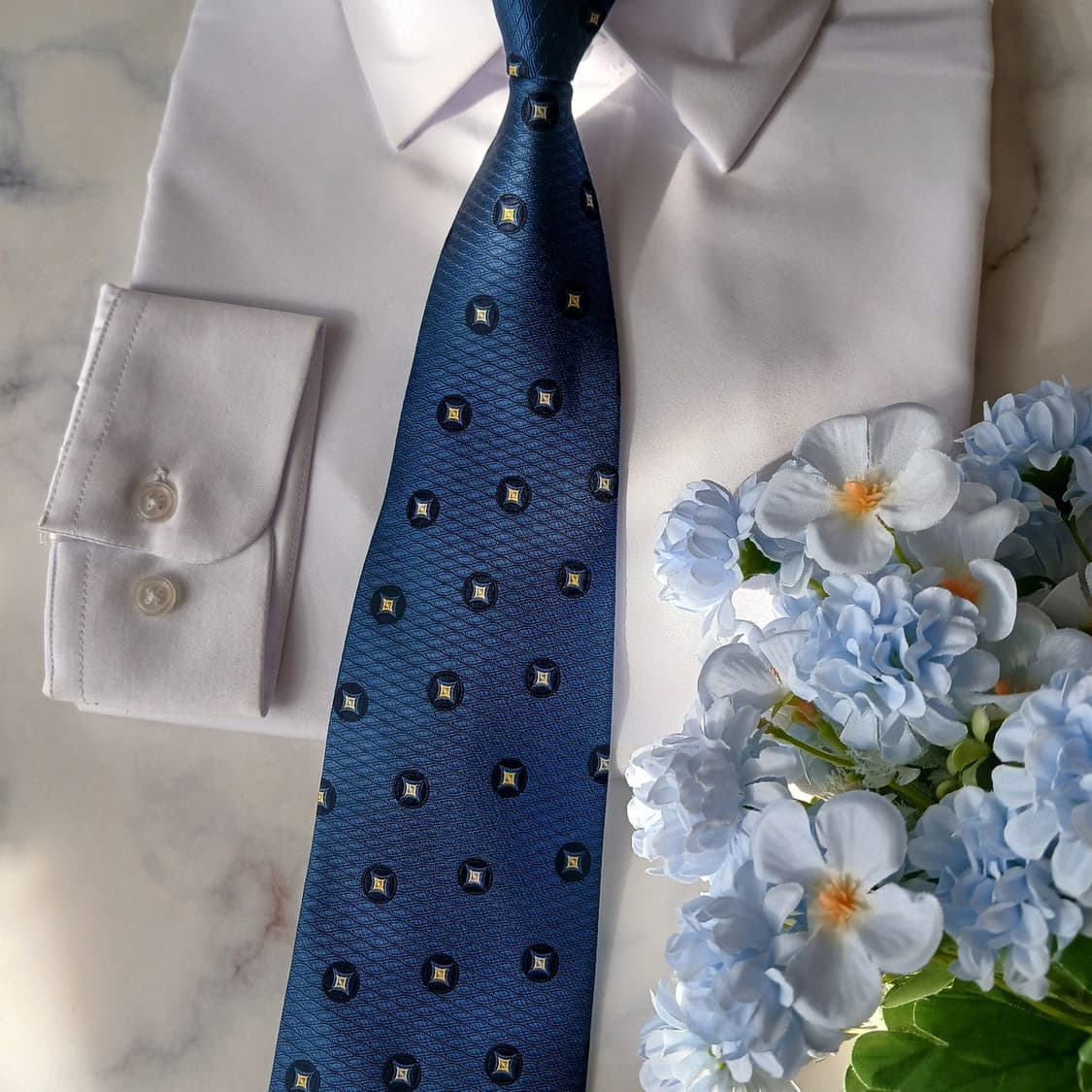 루이 페로 실크 네이비 패턴 넥타이 9.4cm A+등급 A19692 상품이미지7