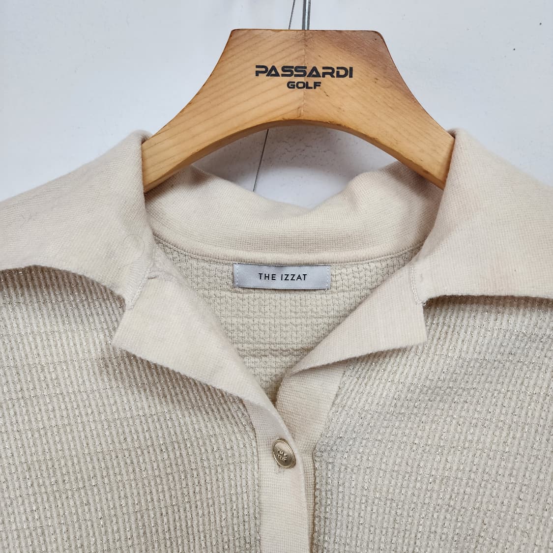 더아이잗 카라넥 니트 가디건 아이보리 상품이미지2