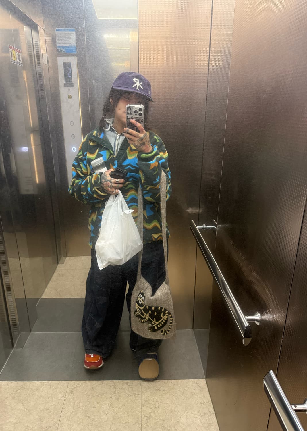 일본 수제 울 고양이 크로스백 상품이미지2