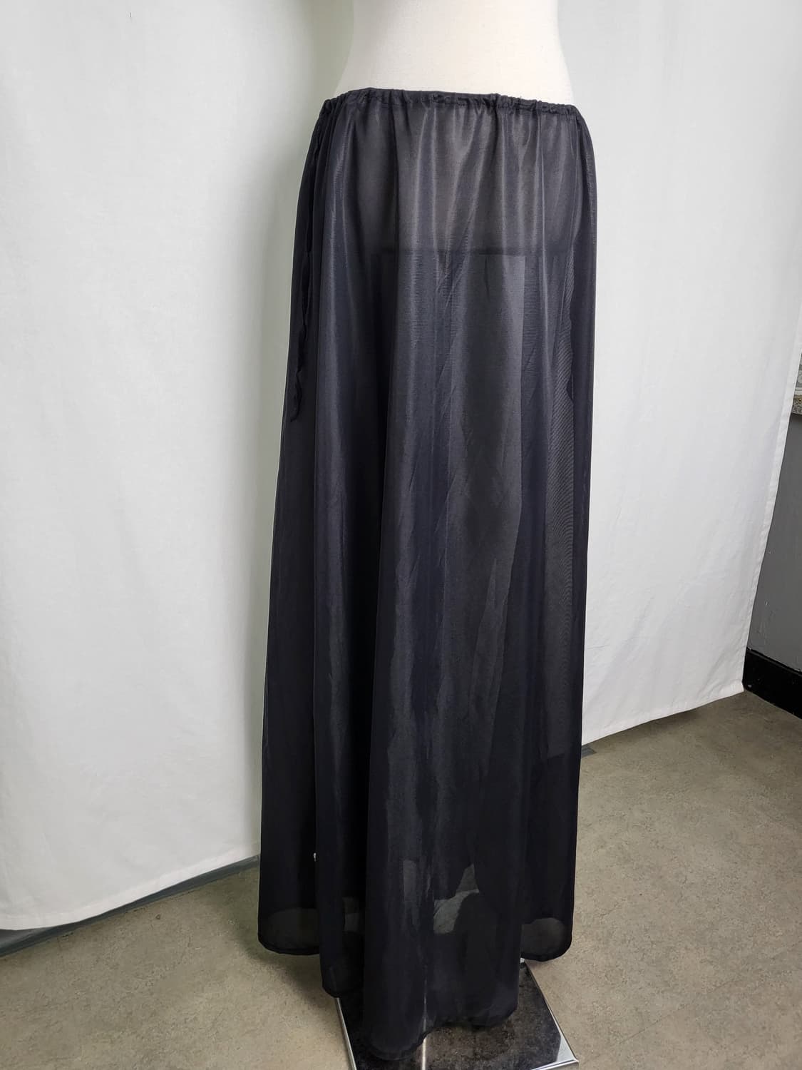 빈티지 블랙 롱 슬립 스커트 상품이미지1