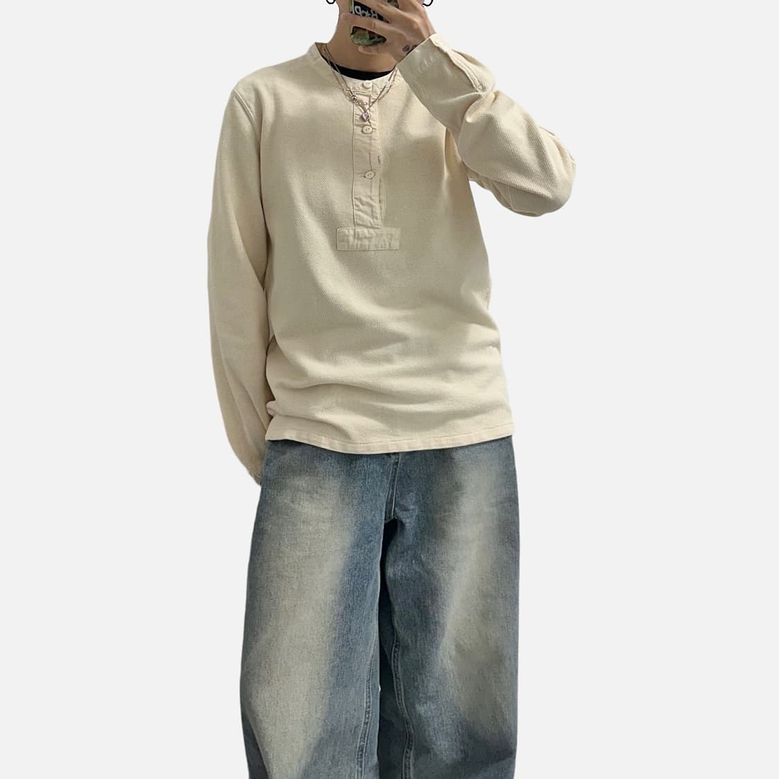 RRL 더블알엘 코튼 헨리넥 롱슬리브 긴팔티셔츠 상품이미지2