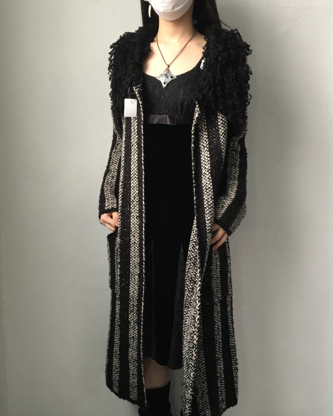 Lace trimming velvet sleeveless onepiece 상품이미지7