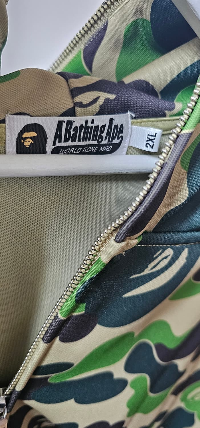 베이프 ABC 카모 레이온 릴렉스드 핏 샤크 풀 집 후드 그린 상품이미지8