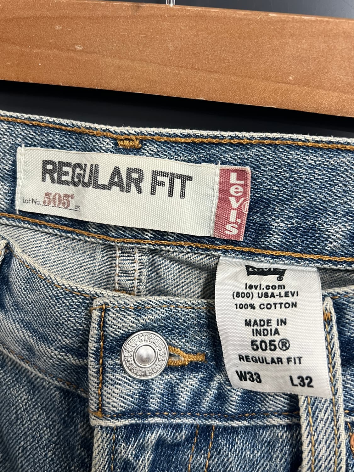 00s Levis 리바이스 505 레귤러핏 연청 데님 팬츠 상품이미지6