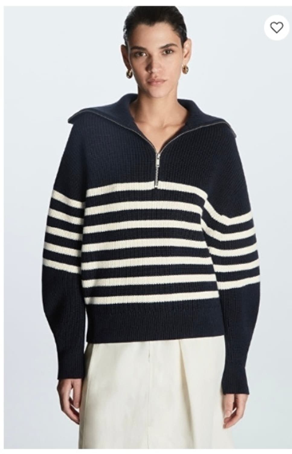 COS 코스 니티드 지프업스웨터 스트라이프 상품이미지2