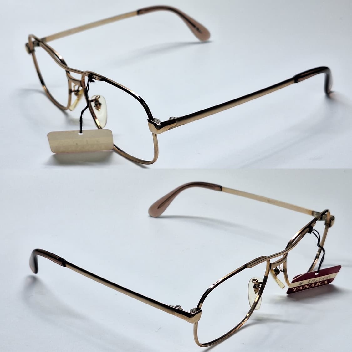 80s 일본 빈티지 데드스톡 미사용/투브릿지 12KGF 금장 안경테 상품이미지5