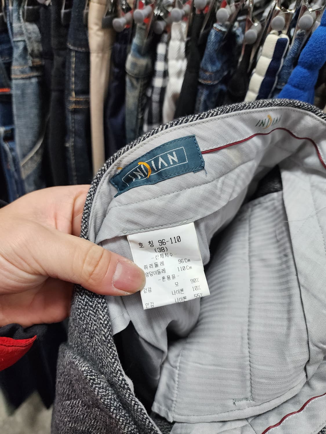 (새상품) wool 모직 인디안 투턱 헤링본 슬랙스 38' 상품이미지5